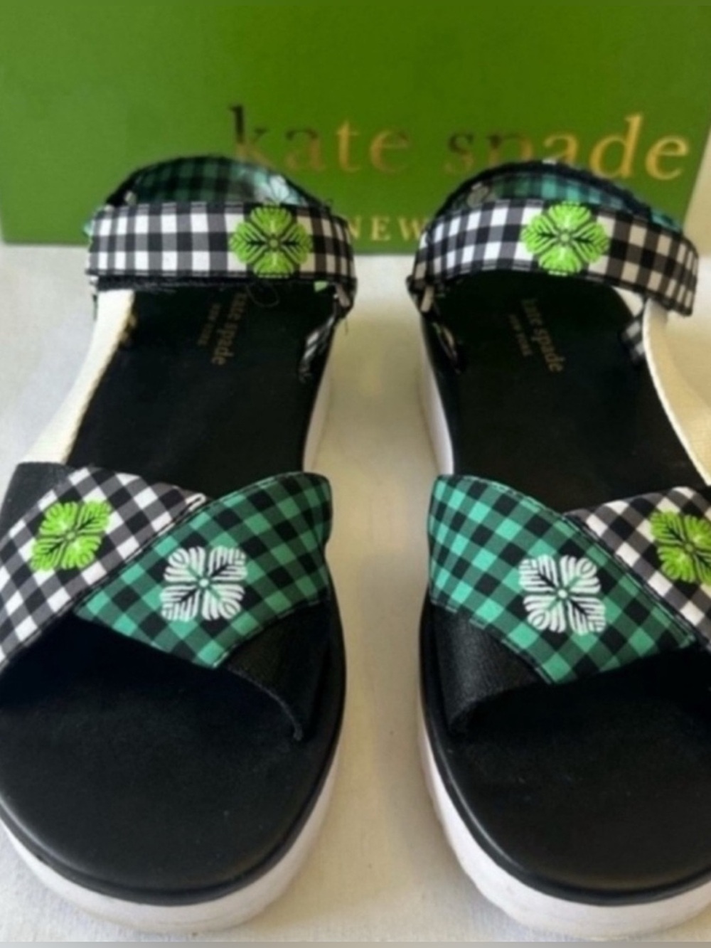 Kate Spade Gingham Wollie Sandals